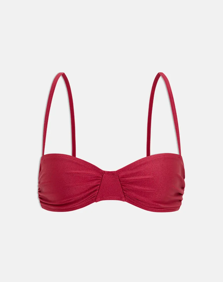 Pali Bikini Top in Shine Red