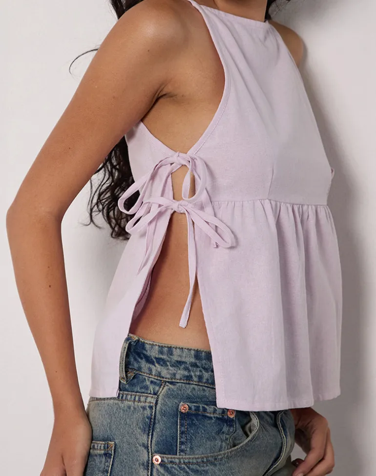 Palsi Tie Side Top in Light Lilac