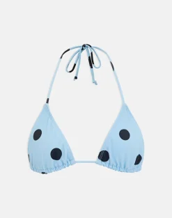 Pami Bikini Top in Blue with Polka Space Black