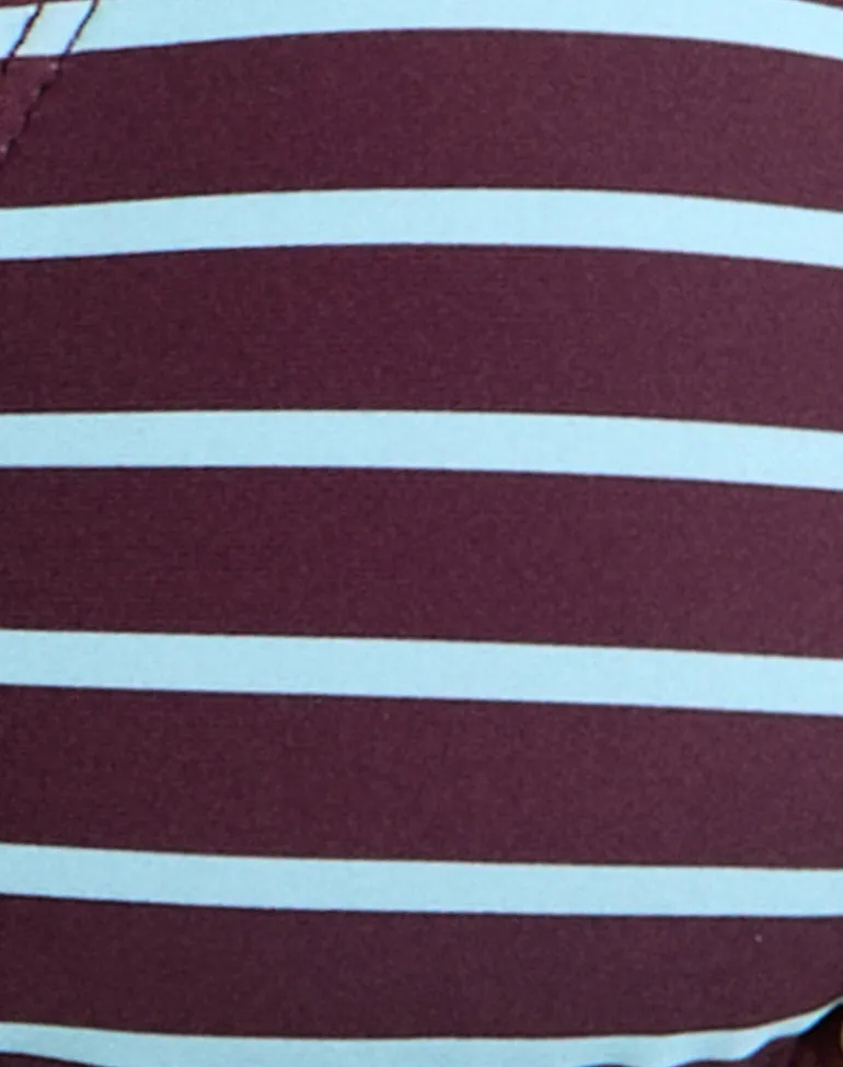 Pami Bikini Top in Purple and Blue Radiant Stripe with O Ring