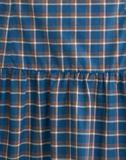 Panja Mini Halter Neck Dress in Medium Tartan Blue