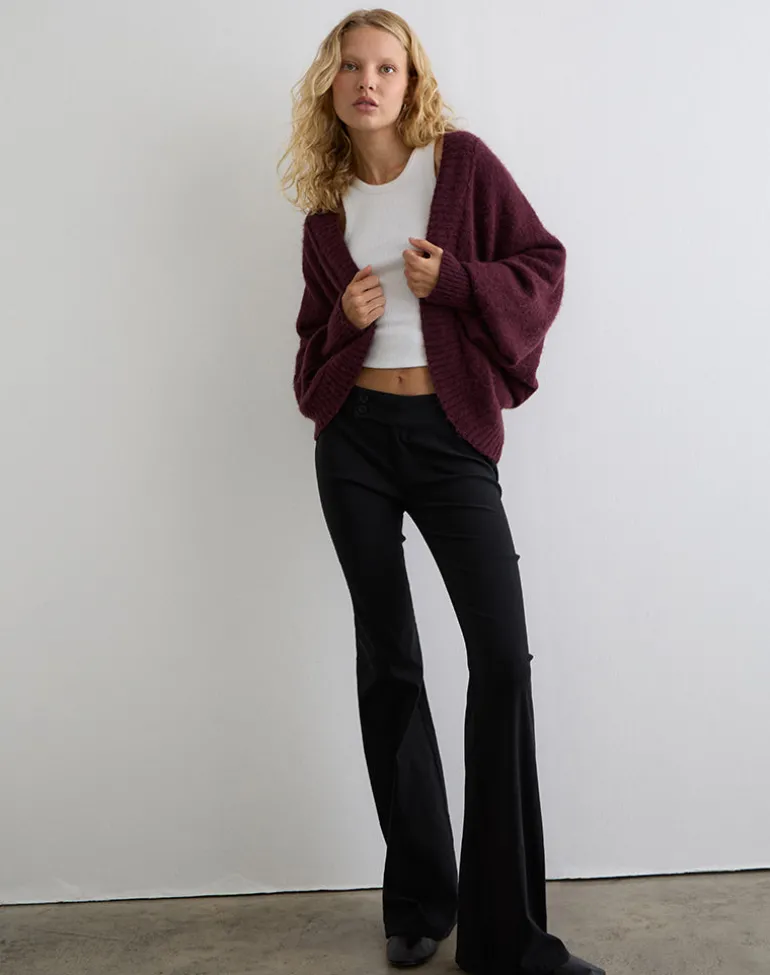 Pasha Shrug Cardigan in Dark Cherry