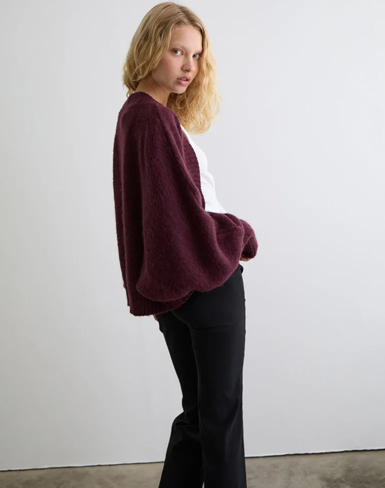 Pasha Shrug Cardigan in Dark Cherry
