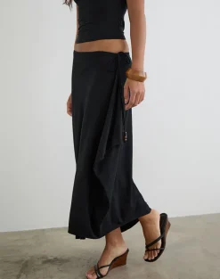 Phemia Maxi Skirt with Beads in Jersey Black