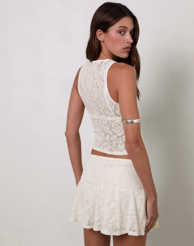 Polovina Sleeveless Top in Hibiscus Crochet Lace Ivory