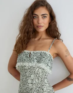 Quilla Maxi Dress in Bloom Paisley Pale Blue