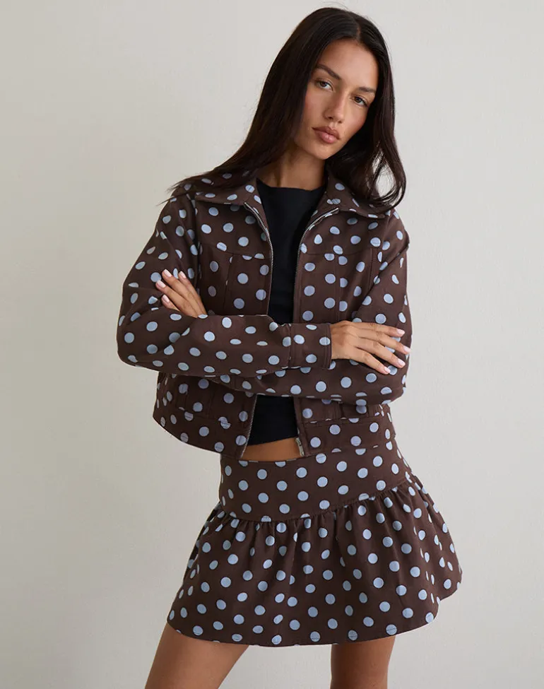 Quorra Jacket in Mono Polka Brown