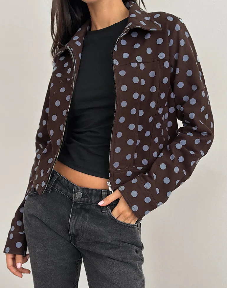 Quorra Jacket in Mono Polka Brown