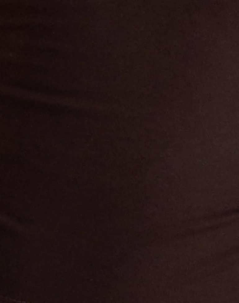 Raceline Halterneck Top in Rayon Jersey Chocolate Brown