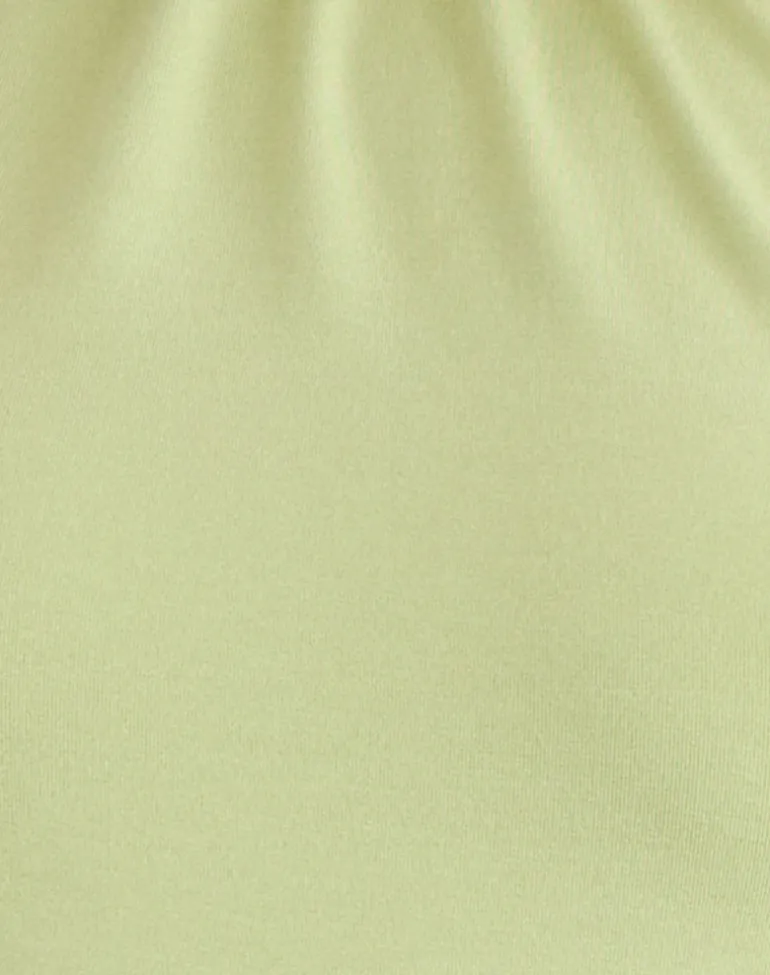 Raceline Halterneck Top in Rayon Jersey Pistachio