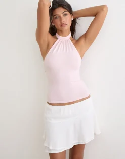 Raceline Top in Rayon Jersey Light Pink