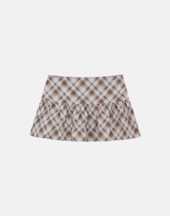 Raffita Mini Skirt in Angled Check Brown