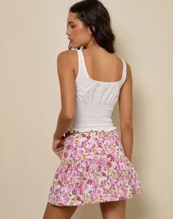 Raffita Mini Skirt in Blossom Floral Pink