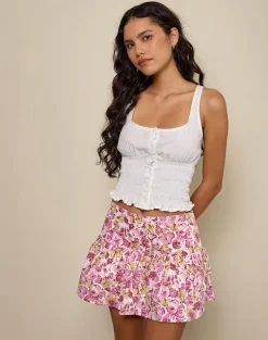 Raffita Mini Skirt in Blossom Floral Pink