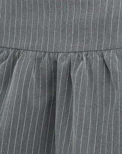 Raffita Mini Skirt in Pinstripe Grey