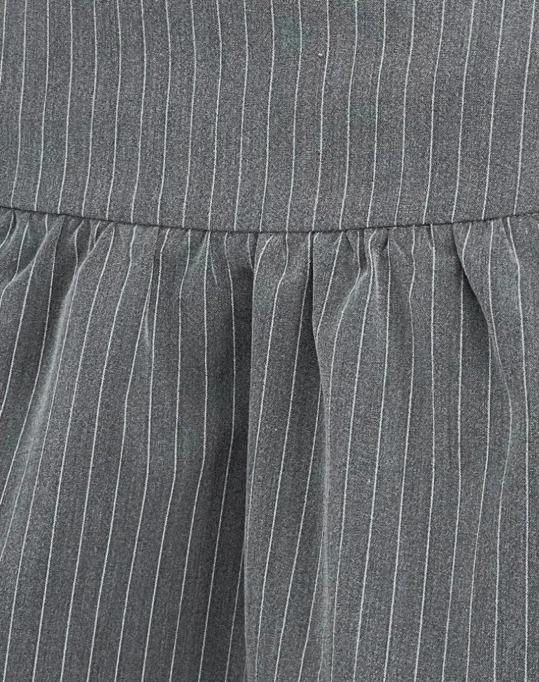 Raffita Mini Skirt in Pinstripe Grey