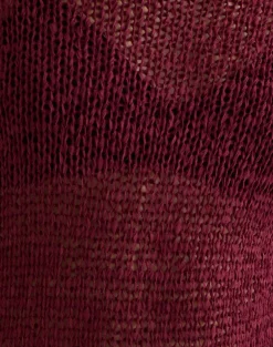 Rajiya Open Weave Jumper in Burgundy
