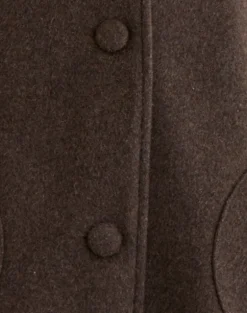 Rakai Pea Coat in Chocolate Wool