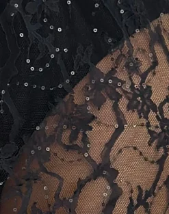 Ramona Midi Skirt in Sequin Lace Black