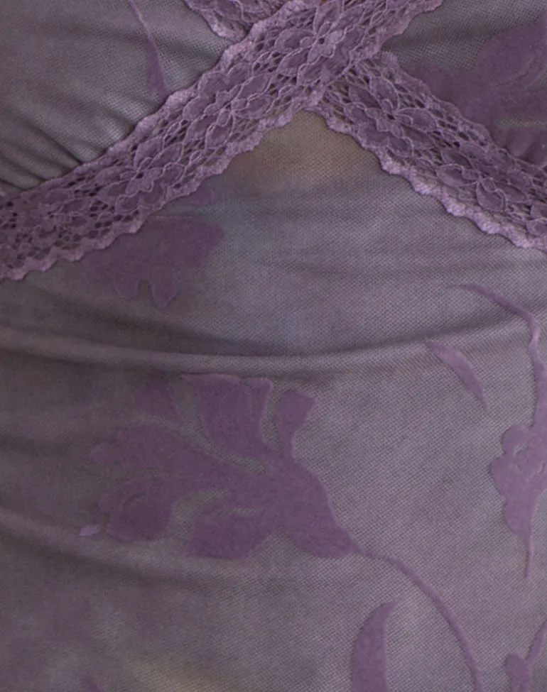 Rasa Cami Top in Flare Flower Purple