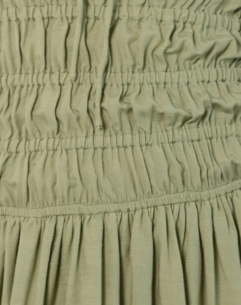 Rasmil Bubble Hem Mini Dress in Sage Green