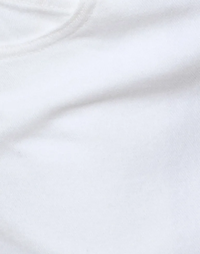Raw Hem Denim Mini Skirt in True White