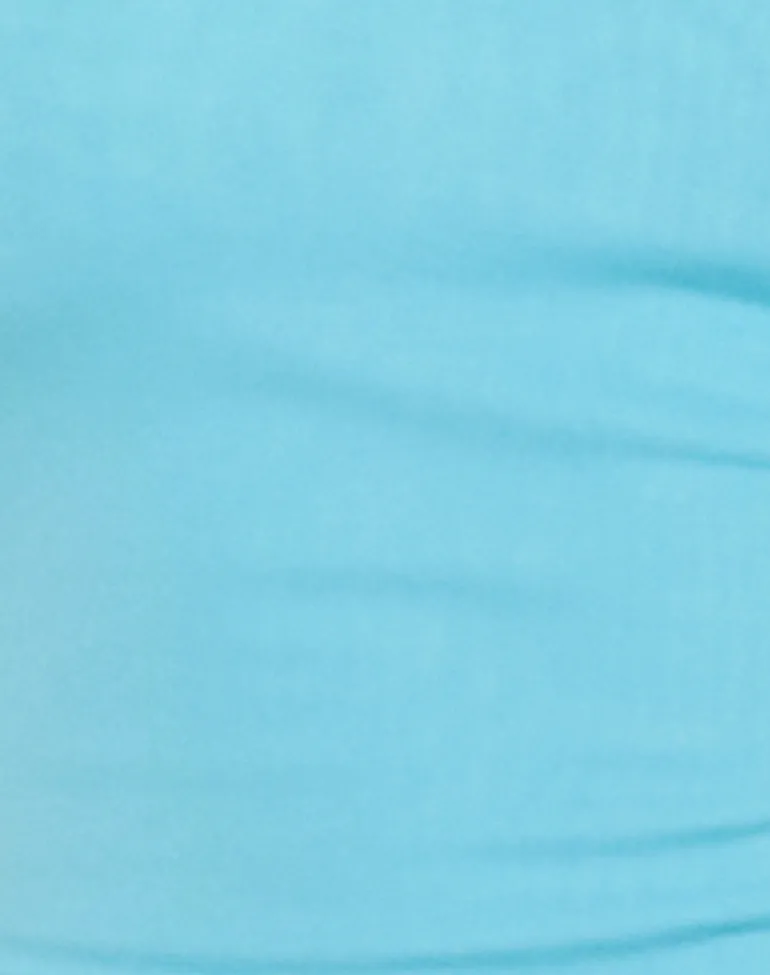 Raziel High Neck Top in Cupro Aqua