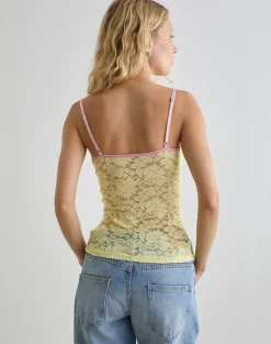 Redum Cami Top in Yellow Lace