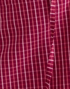 Reem Halterneck Top in Raspberry Shadow Check