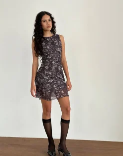 Renata Mini Dress Botanical Brown