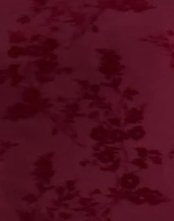 Renata Mini Dress in Flocked Botanical Flower Maroon