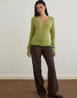 Renisa Cardigan in Sheer Knit Green