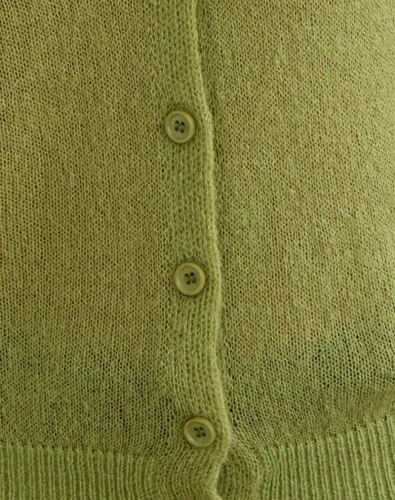 Renisa Cardigan in Sheer Knit Green