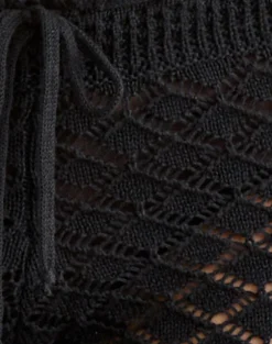 Renuka Capri Trousers with Frill Hem in Knit Black