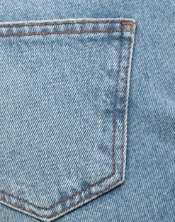 Rigid Low Rise Flare Jeans in Bright Blue Used