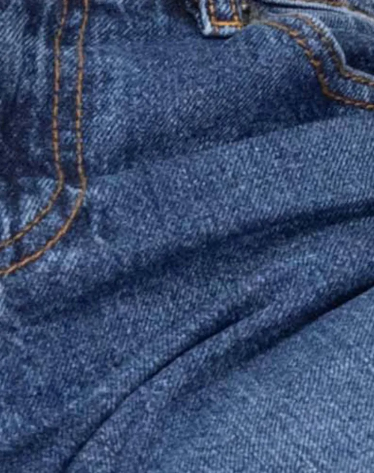 Rigid Low Rise Flare Jeans In Mid Blue Used