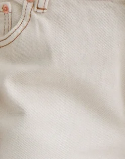 Rigid Low Rise Flare Jeans in Off White