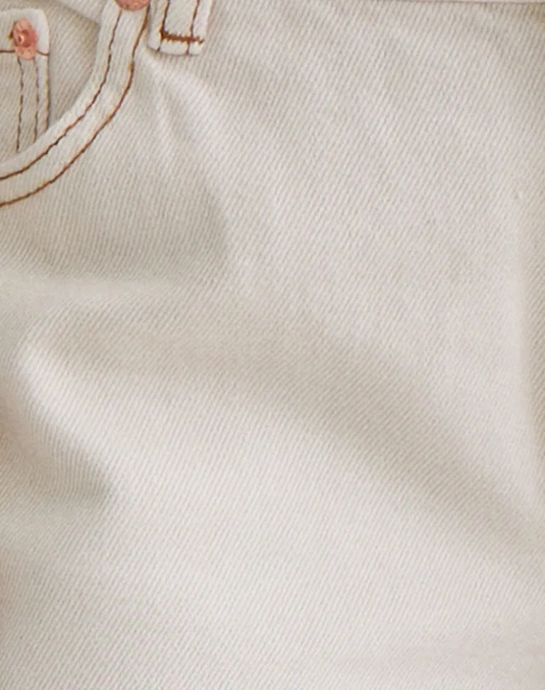 Rigid Low Rise Flare Jeans in Off White