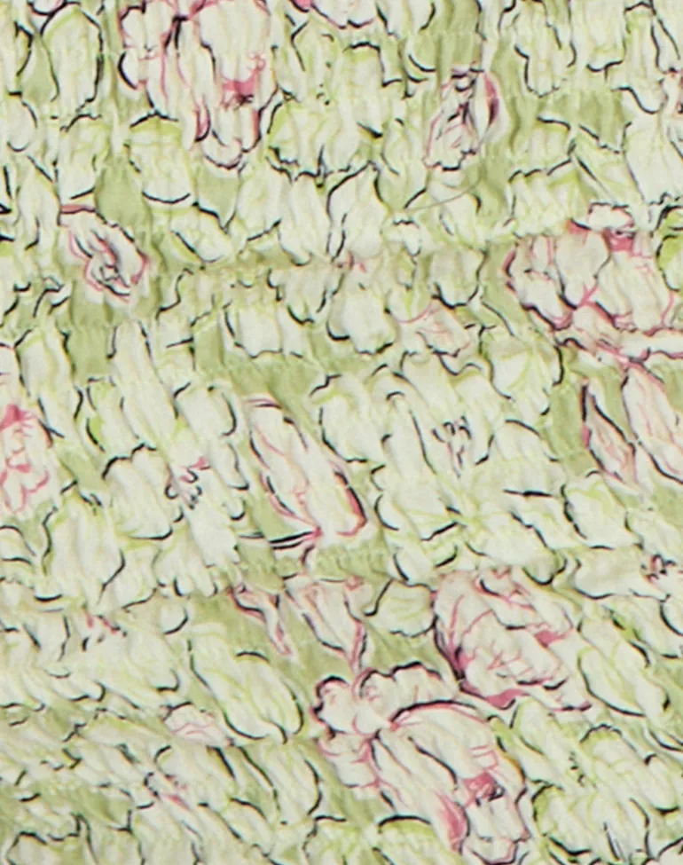 Ritala Shirred Micro Short in Blooming Lily Green
