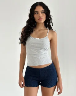 Ritala Shirred Micro Shorts in Navy