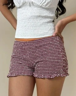 Ritala Short in Mini Gingham Wine