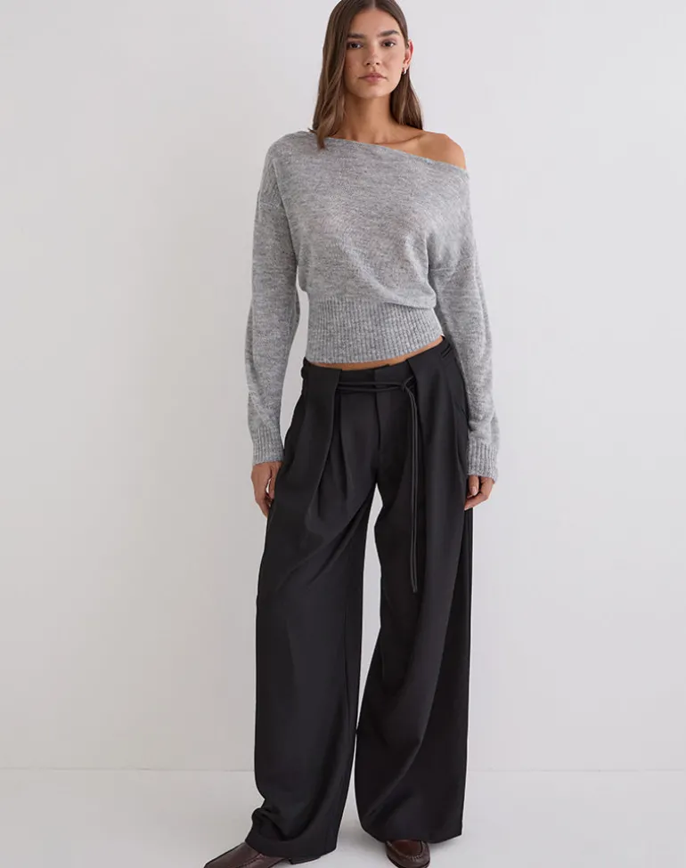 Rivela Tie Waist Trouser in Black