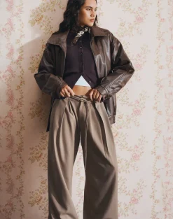 Rivela Tie Waist Trouser in Taupe