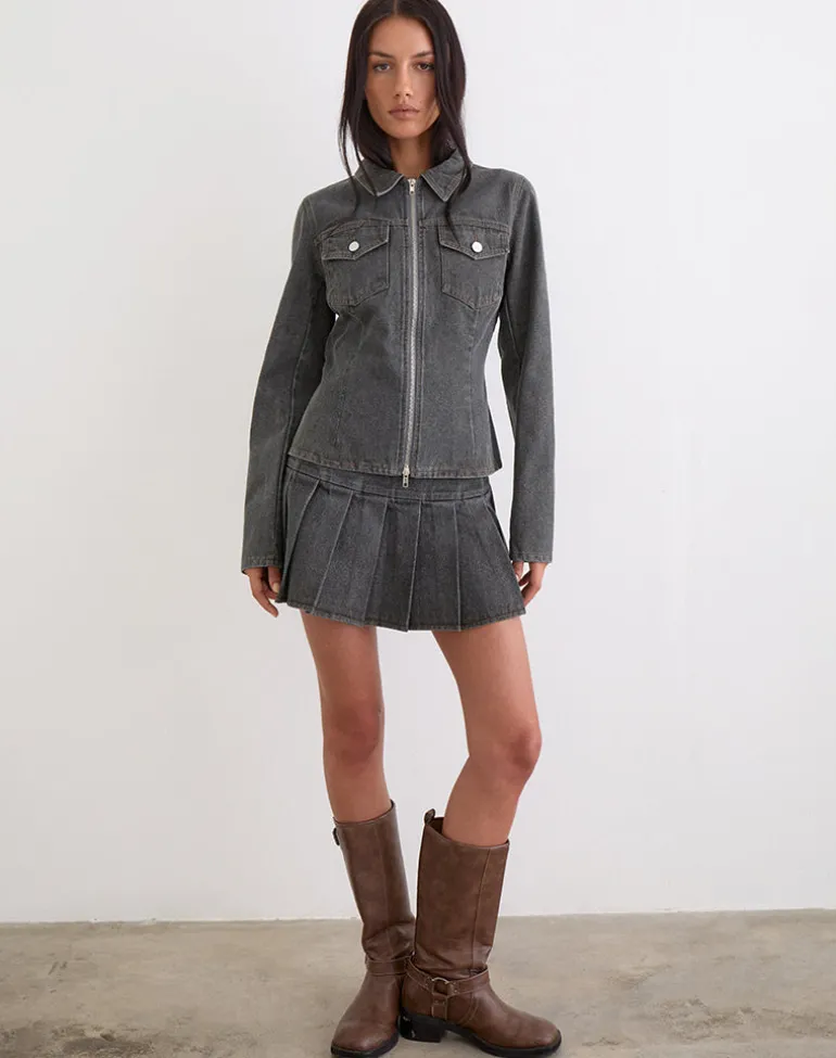 Rohana Jacket in Denim Grey Wash