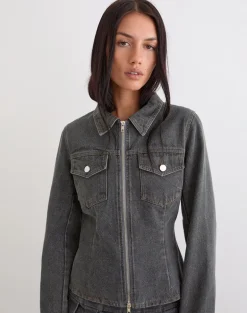 Rohana Jacket in Denim Grey Wash