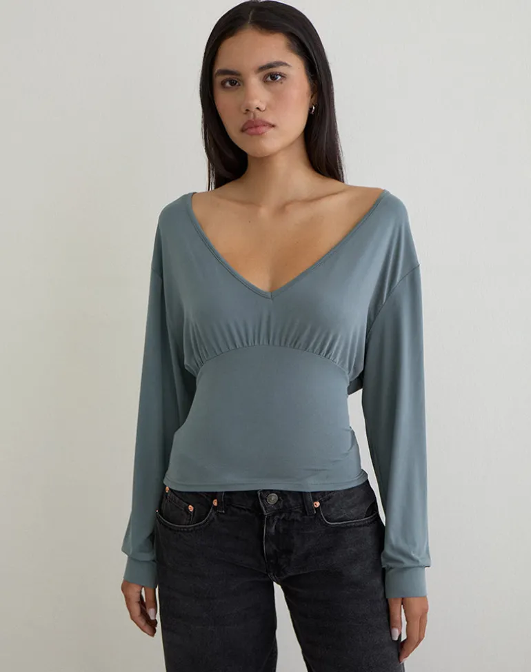 Romari Top in Ash Blue