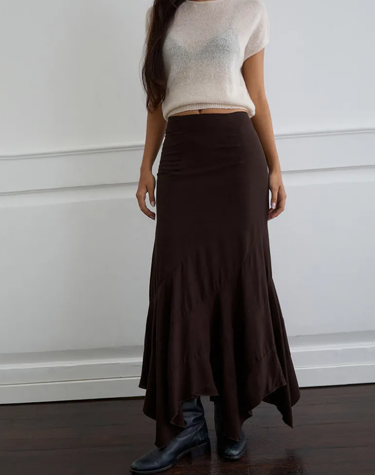 Rombe Maxi Skirt in Bitter Chocolate