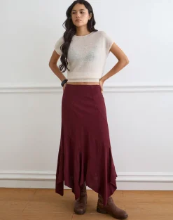 Rombe Maxi Skirt in Maroon
