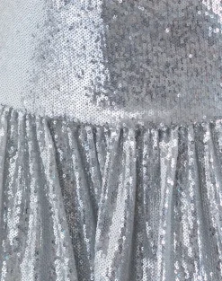 Rone Mini Dress in Silver Chrome Sequin