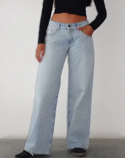 Roomy Extra Wide Low Rise Jeans in Extreme Light Blue Wash
